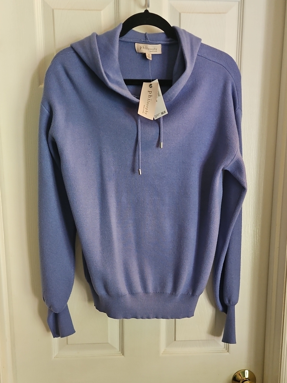 Philosophy Lavender Periwinkle Hooded Knit Pullover Medium NWT